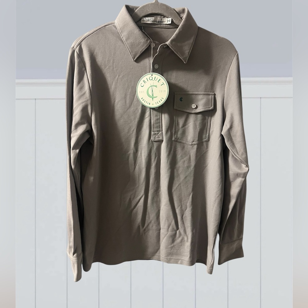 Criquet Men's grey Button Down Shirt NWT small Austin boutique